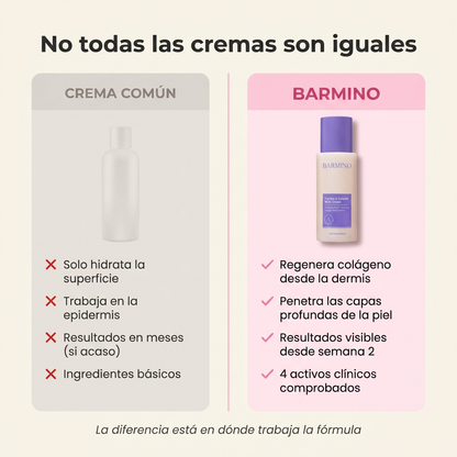 (5 Meses - Panza, Muslos y Busto) Tratamiento Barmino® Personalizado Antiestrias y Flacidez Postparto + Guia Masaje Drenante para Grasa Abdominal + Potenciador Dermico Resultados 3X Más Rápido + Acceso Comunidad Mamás Barmino