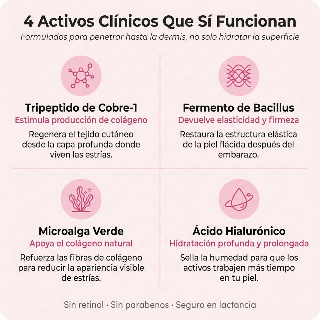 (5 Meses - Panza, Muslos y Busto) Tratamiento Barmino® Personalizado Antiestrias y Flacidez Postparto + Guia Masaje Drenante para Grasa Abdominal + Potenciador Dermico Resultados 3X Más Rápido + Acceso Comunidad Mamás Barmino