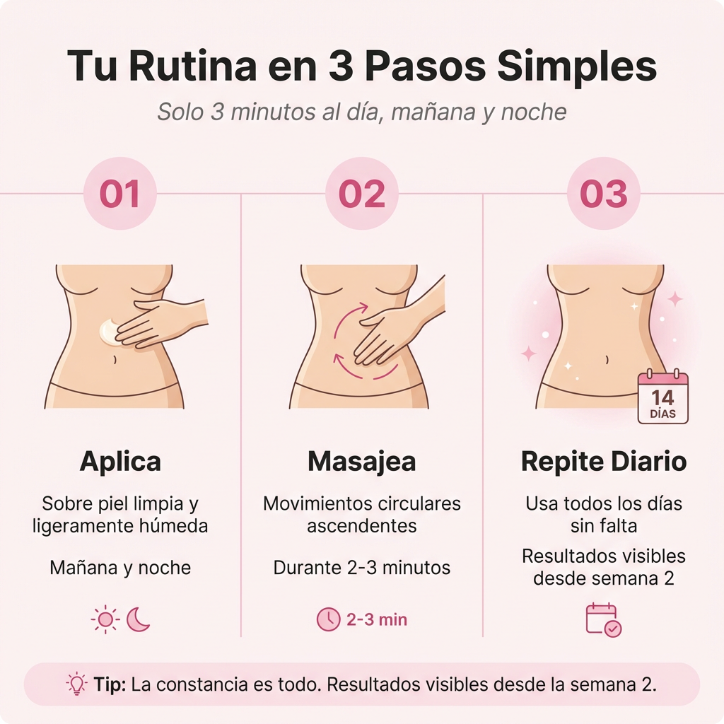 (5 Meses - Panza, Muslos y Busto) Tratamiento Barmino® Personalizado Antiestrias y Flacidez Postparto + Guia Masaje Drenante para Grasa Abdominal + Potenciador Dermico Resultados 3X Más Rápido + Acceso Comunidad Mamás Barmino